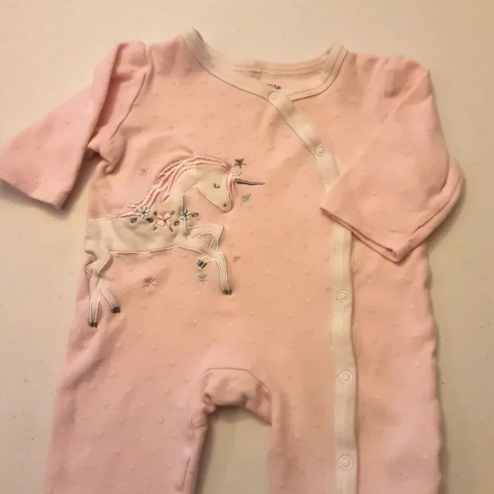 Kyle & Deena and Gerbers Footie Sleepers Unicorns & Flowers Sz 3-6 mo‎